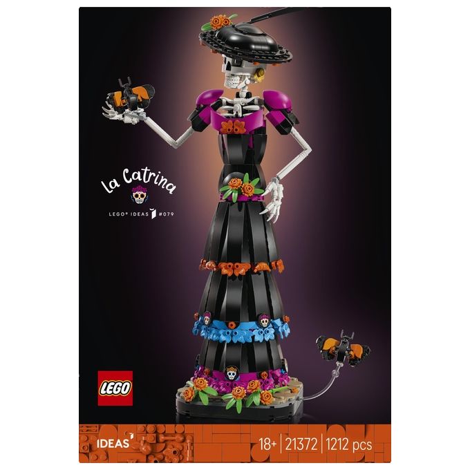 Lego 21372 LEGO Ideas Kit Modellismo per Adulti con Scheletro Fiori Finti e Farfalle Monarca 1212 pezzi colore Multicolore
