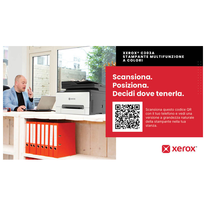 Xerox C303V_AEU C303a Stampante Multifunzione Laser a Colori Velocita' 32 ppm Stampa Fronte Retro Wi-Fi Risoluzione 2400 x 600 DPI colore Bianco e Nero