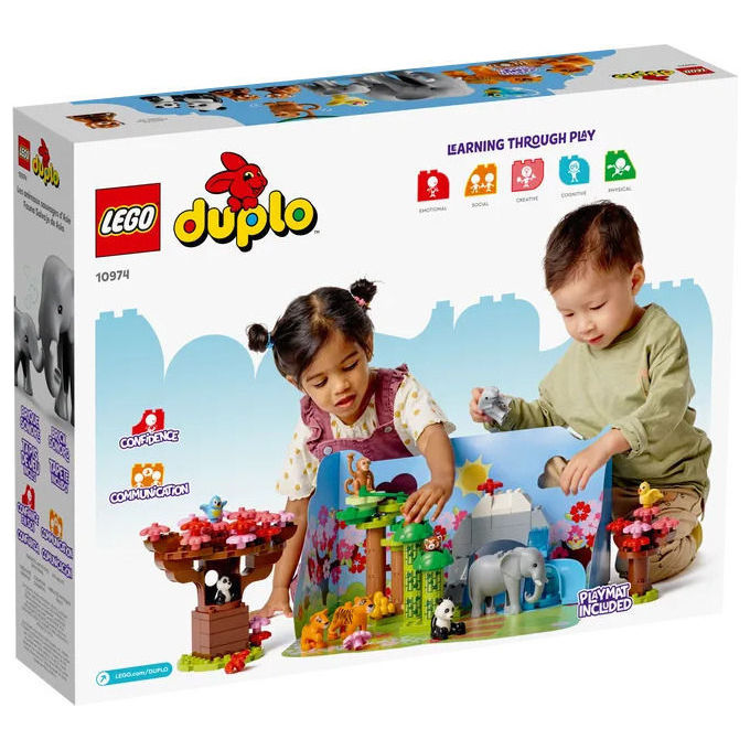 LEGO Duplo Animali dell'Asia Giochi Educativi per Bambini con 11 Figure di Animali e Mattoncino con Suoni Realistici