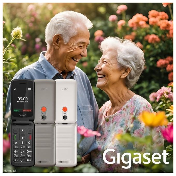 Gigaset Telefono Cellulare per Anziani GL595 Clamshell Bianco