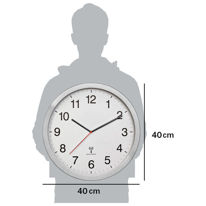 TFA Dostmann 60.3545.02 Orologio da parete radiocontrollato Quadrante XL Secondi visibili colore Metallo