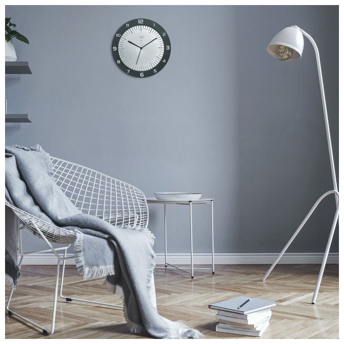 TFA Dostmann 60.3553.10 Orologio da parete analogico rotondo alimentato a batteria AA colore Grigio