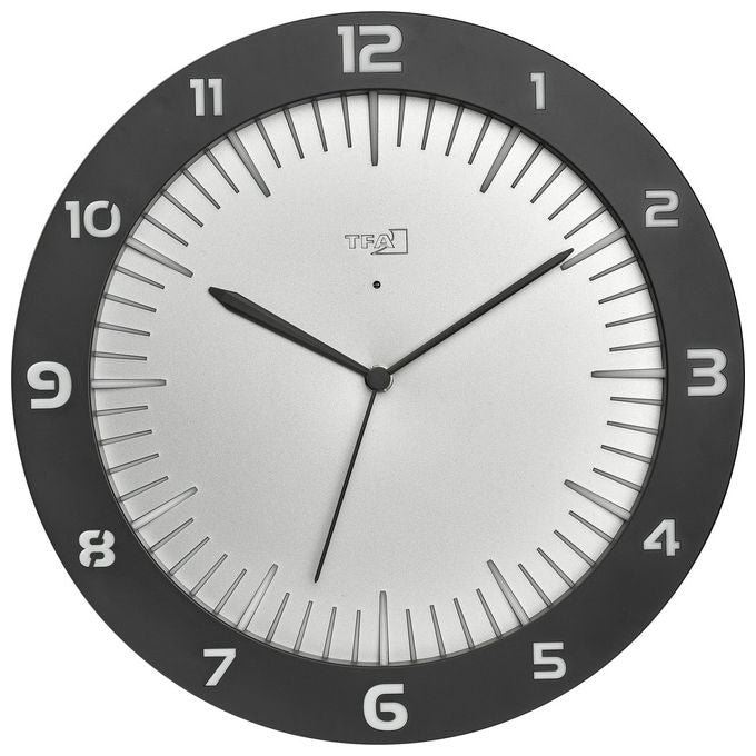 TFA Dostmann 60.3553.10 Orologio da parete analogico rotondo alimentato a batteria AA colore Grigio