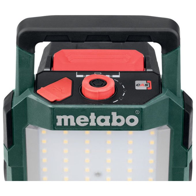 Metabo BSA 18 LED 4000 Faro da cantiere 4000 lm IP54 funzione dimmer e USB 270° angolo di rotazione batteria 18 V CAS colore Verde