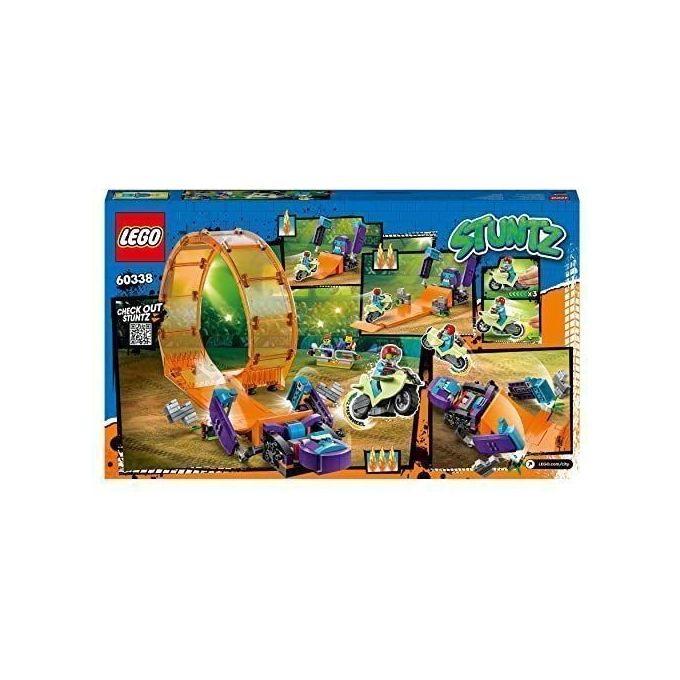 LEGO 60338 City Stuntz Giro della Morte dello Scimpanzé Set da Costruzione con Moto Carica e Vai Minifigure e Scimpanzé Meccanico colore Multicolore