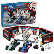 LEGO City Formula 1 Garage con monoposto Mercedes-AMG e Alpine F1 60444