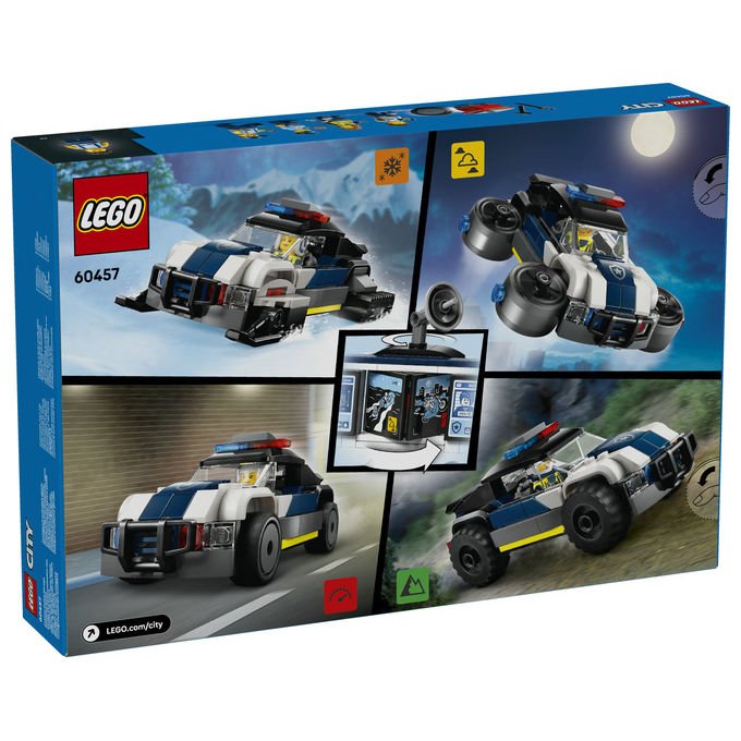 Lego city officina delle auto della polizia 60457, 489 pezzi, 4 minifigure, garage modulare, eta' 6+
