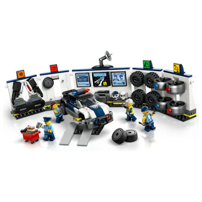 Lego city officina delle auto della polizia 60457, 489 pezzi, 4 minifigure, garage modulare, eta' 6+