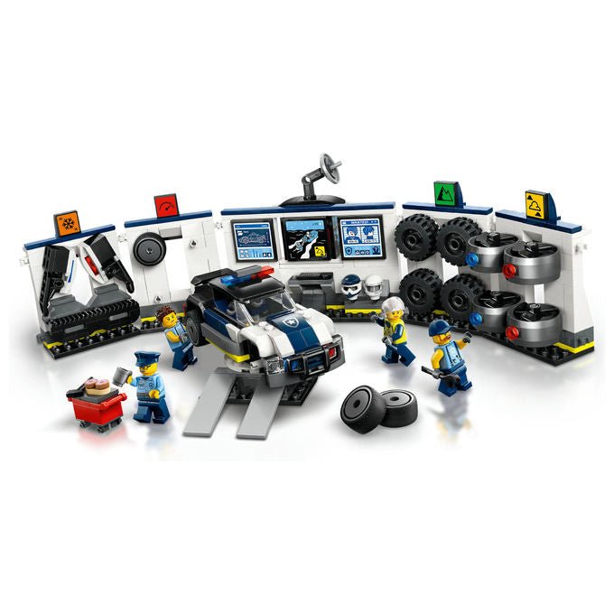 Lego city officina delle auto della polizia 60457, 489 pezzi, 4 minifigure, garage modulare, eta' 6+