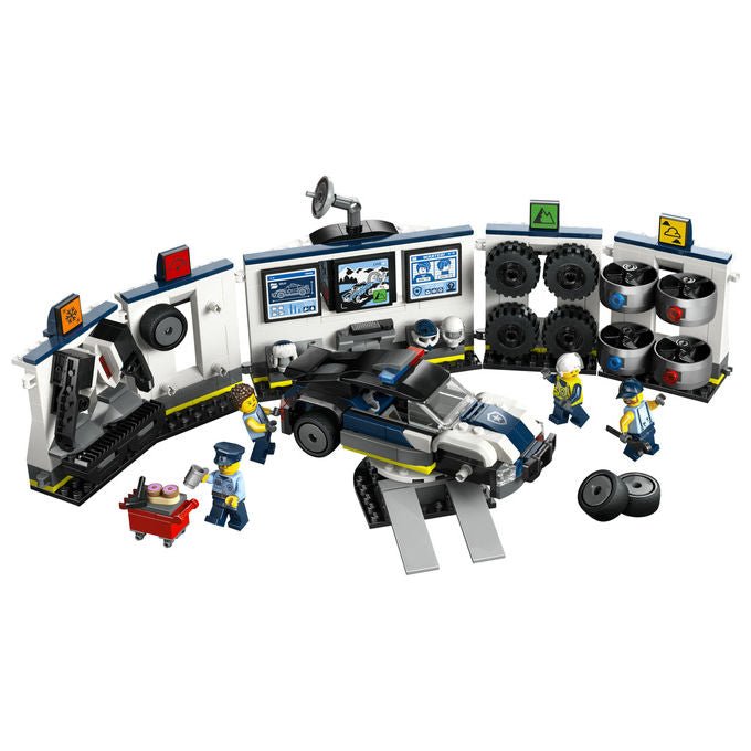 Lego city officina delle auto della polizia 60457, 489 pezzi, 4 minifigure, garage modulare, eta' 6+