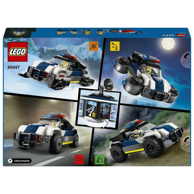 Lego city officina delle auto della polizia 60457, 489 pezzi, 4 minifigure, garage modulare, eta' 6+