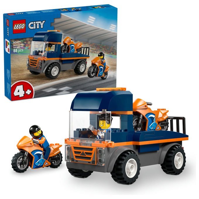 LEGO, Trasportatore di Moto 60491, City, per Bambini dai 4 Anni
