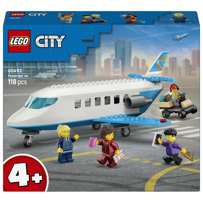 Lego 60492 City Jet Passeggeri Set Costruzioni 118 Pezzi 4 Minifigure per Bambini 4 Anni