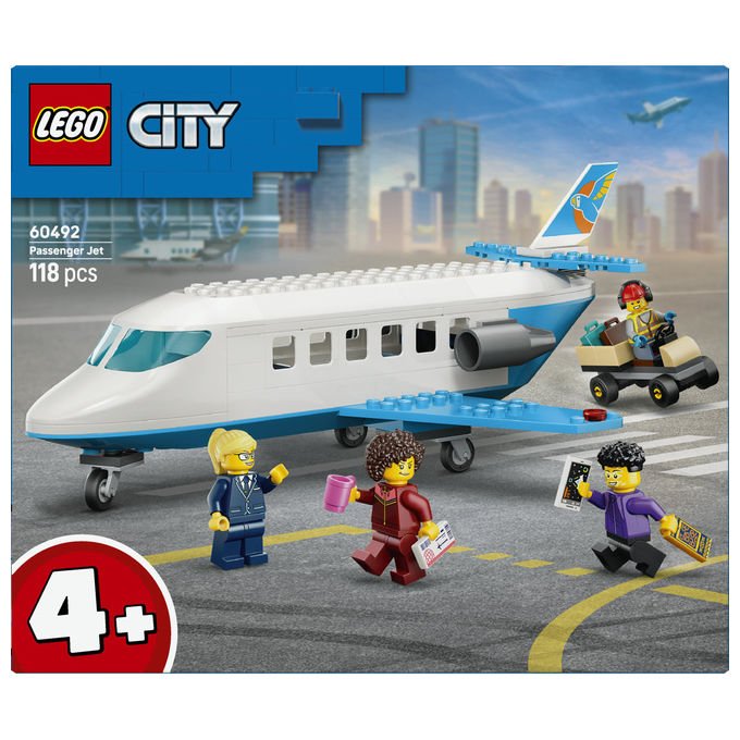 Lego 60492 City Jet Passeggeri Set Costruzioni 118 Pezzi 4 Minifigure per Bambini 4 Anni