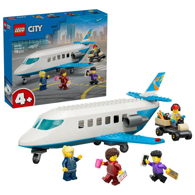 Lego 60492 City Jet Passeggeri Set Costruzioni 118 Pezzi 4 Minifigure per Bambini 4 Anni