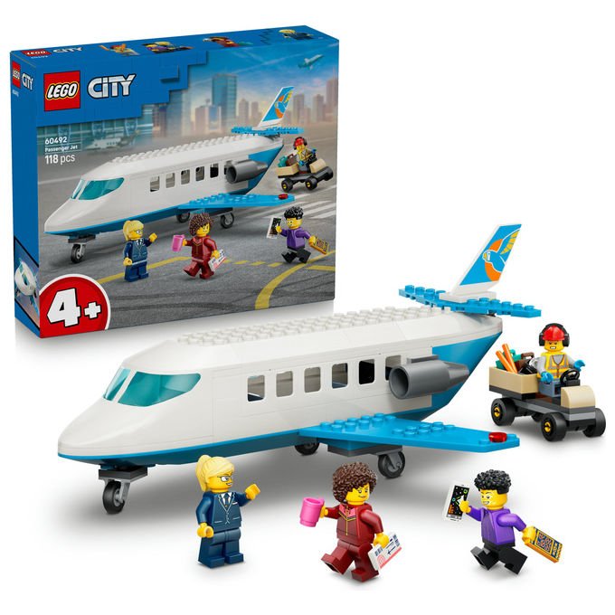 Lego 60492 City Jet Passeggeri Set Costruzioni 118 Pezzi 4 Minifigure per Bambini 4 Anni