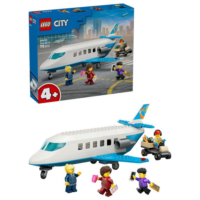 Lego 60492 City Jet Passeggeri Set Costruzioni 118 Pezzi 4 Minifigure per Bambini 4 Anni
