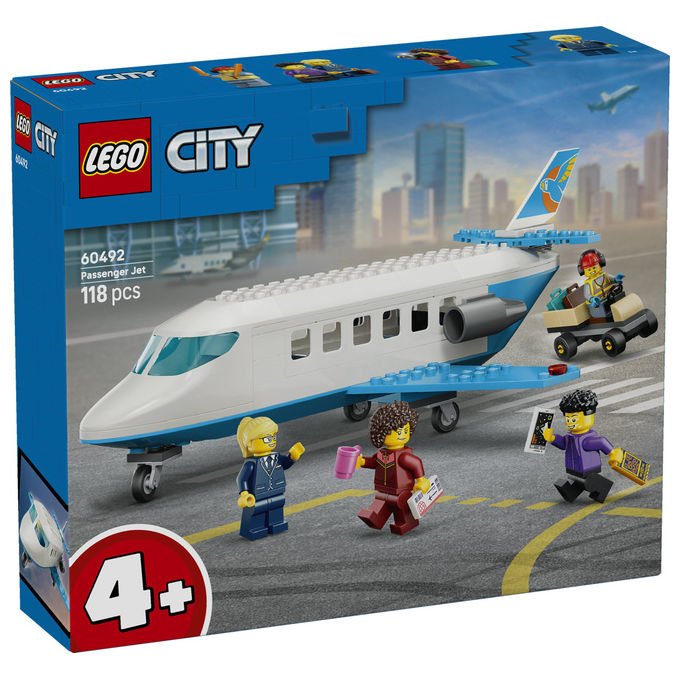 Lego 60492 City Jet Passeggeri Set Costruzioni 118 Pezzi 4 Minifigure per Bambini 4 Anni