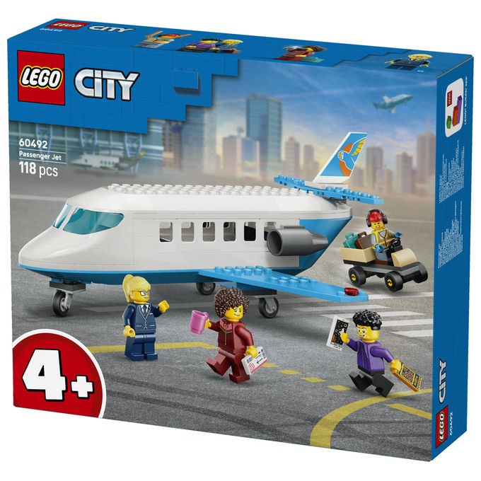 Lego 60492 City Jet Passeggeri Set Costruzioni 118 Pezzi 4 Minifigure per Bambini 4 Anni