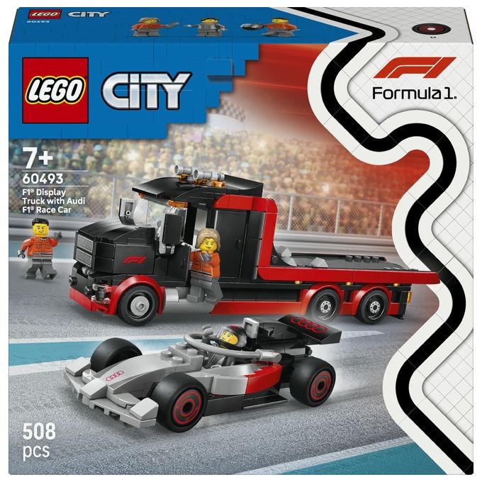 LEGO, Camion Display F1 con Auto da Corsa Audi F1, 508 Pezzi