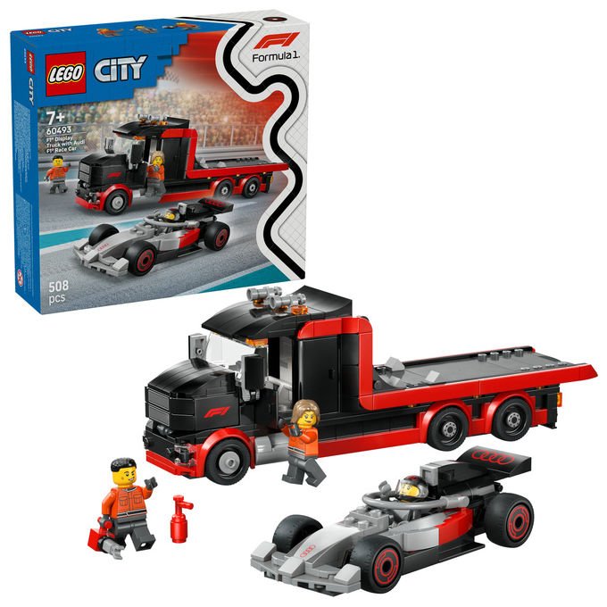 LEGO, Camion Display F1 con Auto da Corsa Audi F1, 508 Pezzi