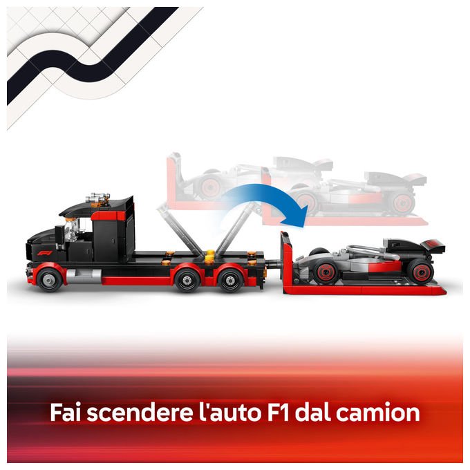 LEGO, Camion Display F1 con Auto da Corsa Audi F1, 508 Pezzi