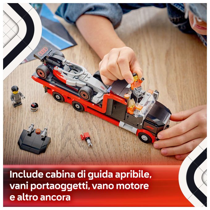 LEGO, Camion Display F1 con Auto da Corsa Audi F1, 508 Pezzi