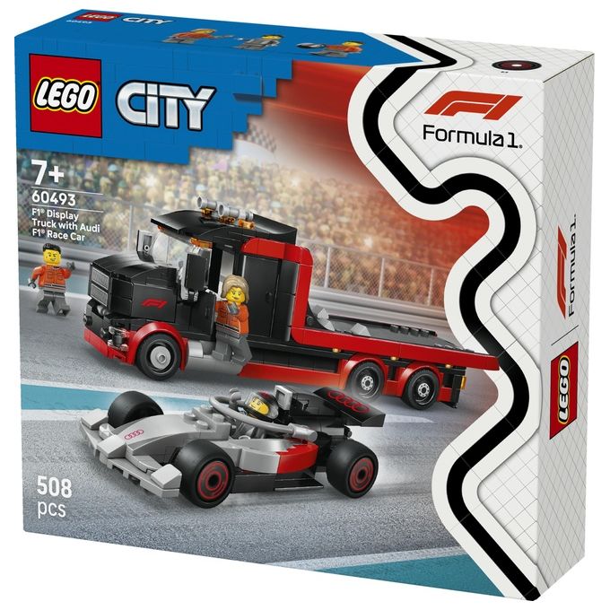 LEGO, Camion Display F1 con Auto da Corsa Audi F1, 508 Pezzi