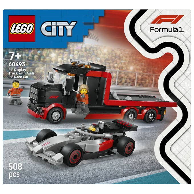 LEGO, Camion Display F1 con Auto da Corsa Audi F1, 508 Pezzi