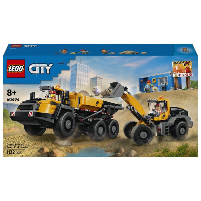 Lego 60494 City Camion Ribaltabile e Pala Meccanica Set Costruzioni 1132 pezzi 3 Minifigure da 8 anni