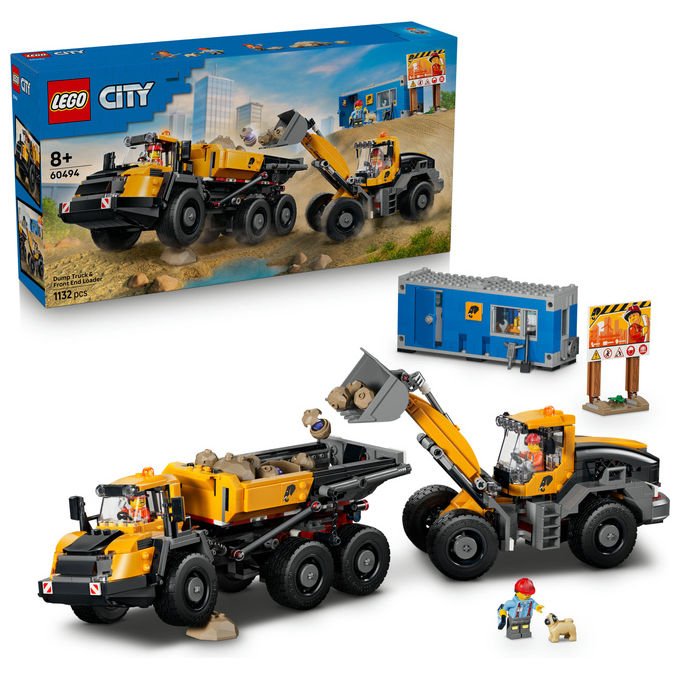 Lego 60494 City Camion Ribaltabile e Pala Meccanica Set Costruzioni 1132 pezzi 3 Minifigure da 8 anni