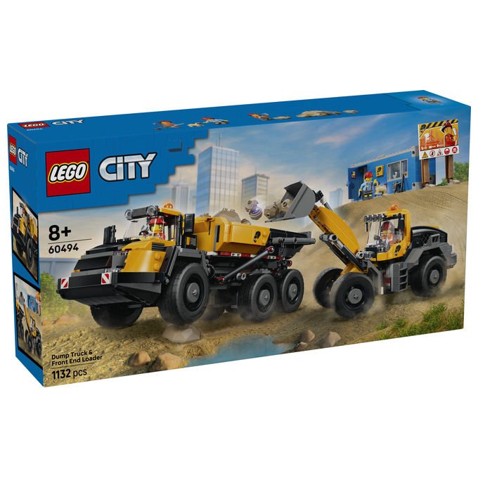 Lego 60494 City Camion Ribaltabile e Pala Meccanica Set Costruzioni 1132 pezzi 3 Minifigure da 8 anni