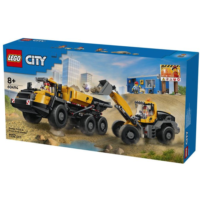 Lego 60494 City Camion Ribaltabile e Pala Meccanica Set Costruzioni 1132 pezzi 3 Minifigure da 8 anni