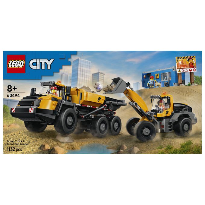 Lego 60494 City Camion Ribaltabile e Pala Meccanica Set Costruzioni 1132 pezzi 3 Minifigure da 8 anni