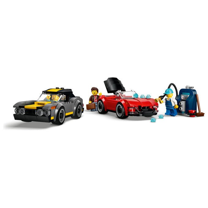 Lego 60497 City Autolavaggio Drive-In Set Costruzioni 583 Pezzi 4 Minifigure 2 Macchine Giocattolo da 6 Anni