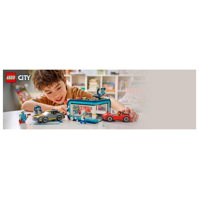 Lego 60497 City Autolavaggio Drive-In Set Costruzioni 583 Pezzi 4 Minifigure 2 Macchine Giocattolo da 6 Anni