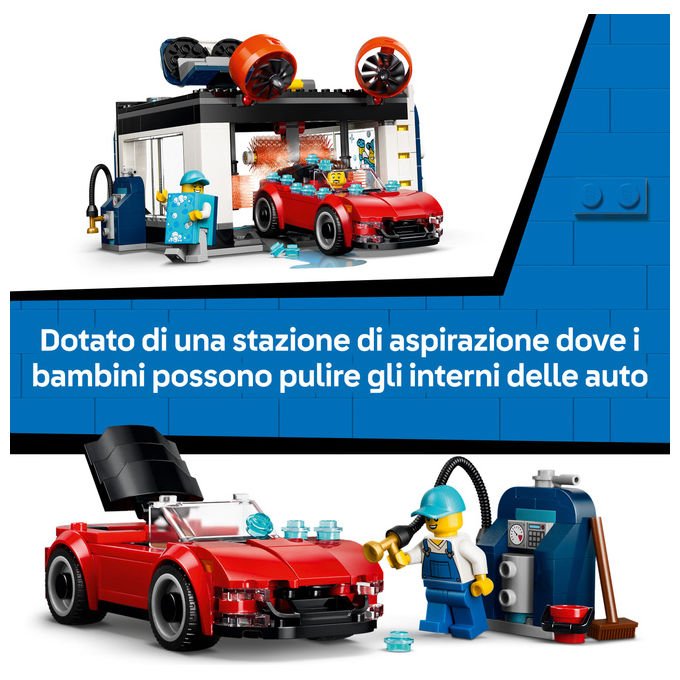 Lego 60497 City Autolavaggio Drive-In Set Costruzioni 583 Pezzi 4 Minifigure 2 Macchine Giocattolo da 6 Anni