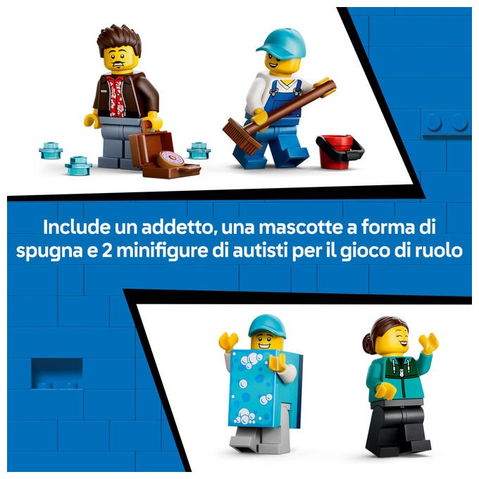 Lego 60497 City Autolavaggio Drive-In Set Costruzioni 583 Pezzi 4 Minifigure 2 Macchine Giocattolo da 6 Anni
