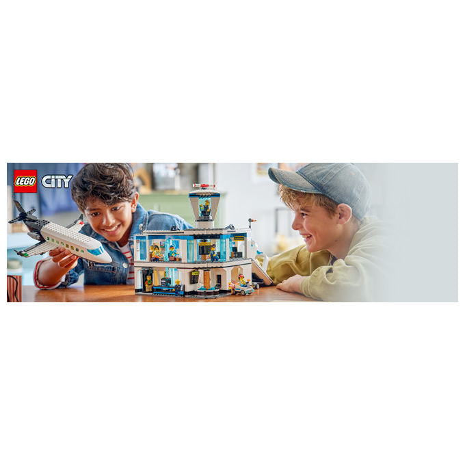 Lego 60502 City Aeroporto con Aereo Set da Costruzione 887 Pezzi 9 Minifigure 8+