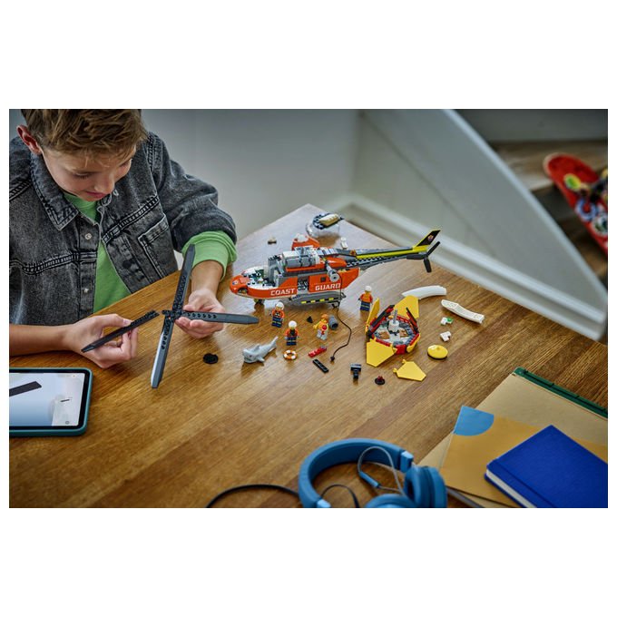 Lego 60503 City Elicottero della Guardia Costiera Set di Costruzione 551 Pezzi 4 Minifigure per Bambini 7 Anni