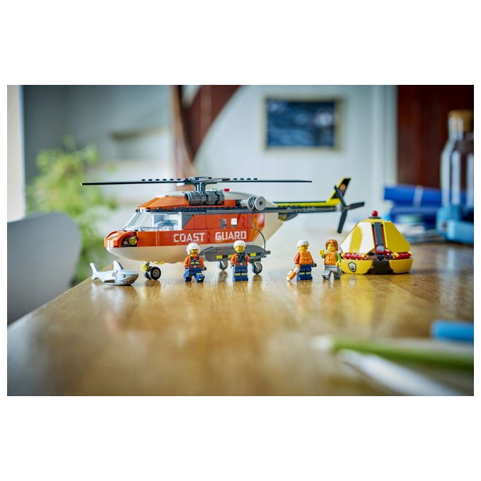 Lego 60503 City Elicottero della Guardia Costiera Set di Costruzione 551 Pezzi 4 Minifigure per Bambini 7 Anni