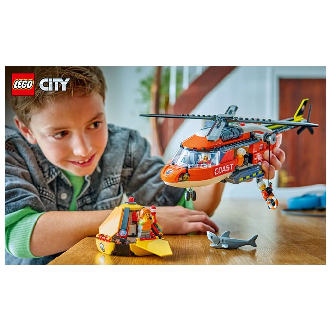 Lego 60503 City Elicottero della Guardia Costiera Set di Costruzione 551 Pezzi 4 Minifigure per Bambini 7 Anni