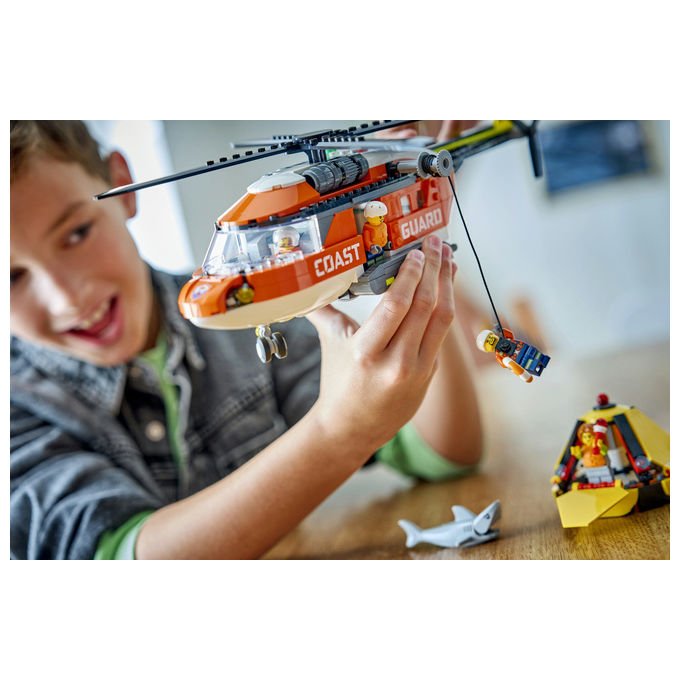 Lego 60503 City Elicottero della Guardia Costiera Set di Costruzione 551 Pezzi 4 Minifigure per Bambini 7 Anni