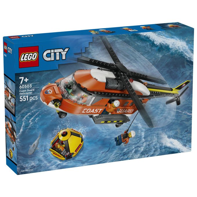 Lego 60503 City Elicottero della Guardia Costiera Set di Costruzione 551 Pezzi 4 Minifigure per Bambini 7 Anni