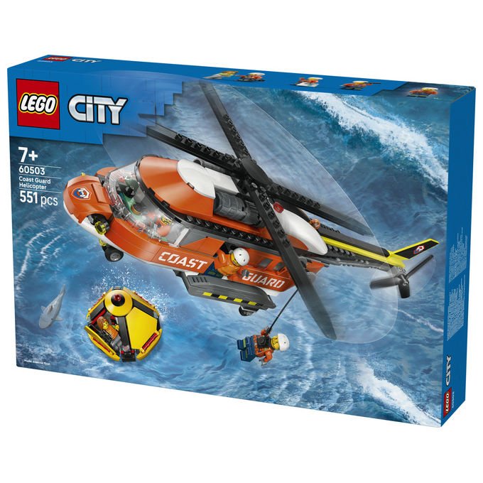 Lego 60503 City Elicottero della Guardia Costiera Set di Costruzione 551 Pezzi 4 Minifigure per Bambini 7 Anni