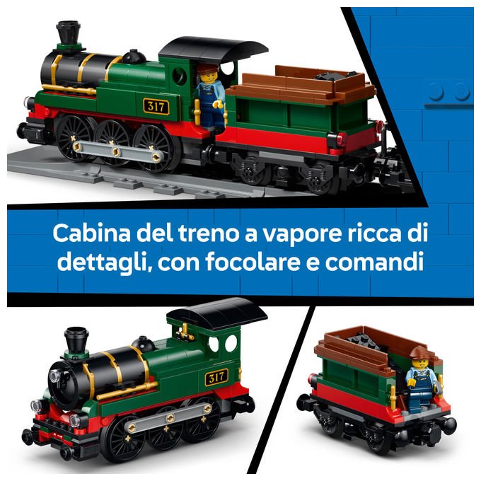 Lego 60511 City Treno a Vapore Vintage Set Costruibile 575 Pezzi 5 Minifigure per Bambini 7+