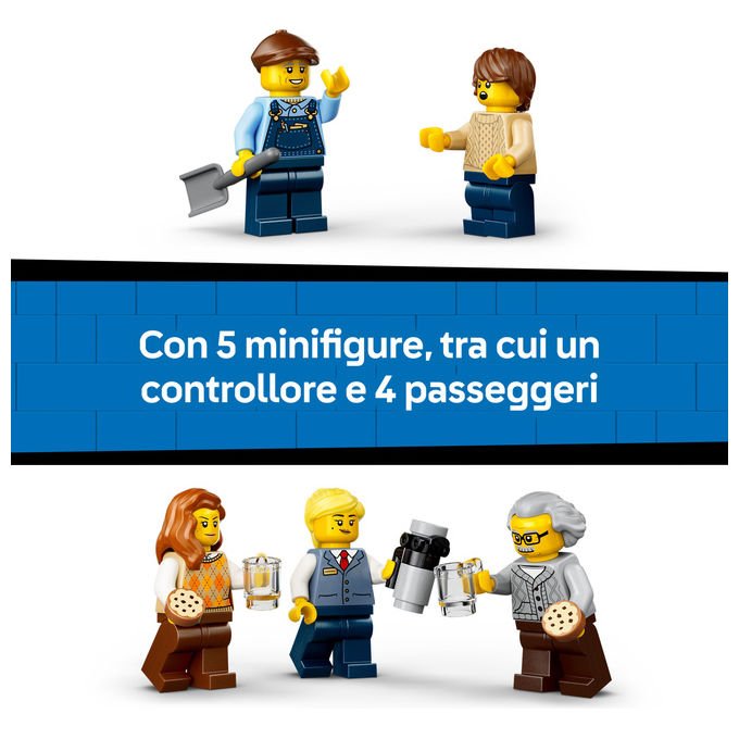 Lego 60511 City Treno a Vapore Vintage Set Costruibile 575 Pezzi 5 Minifigure per Bambini 7+