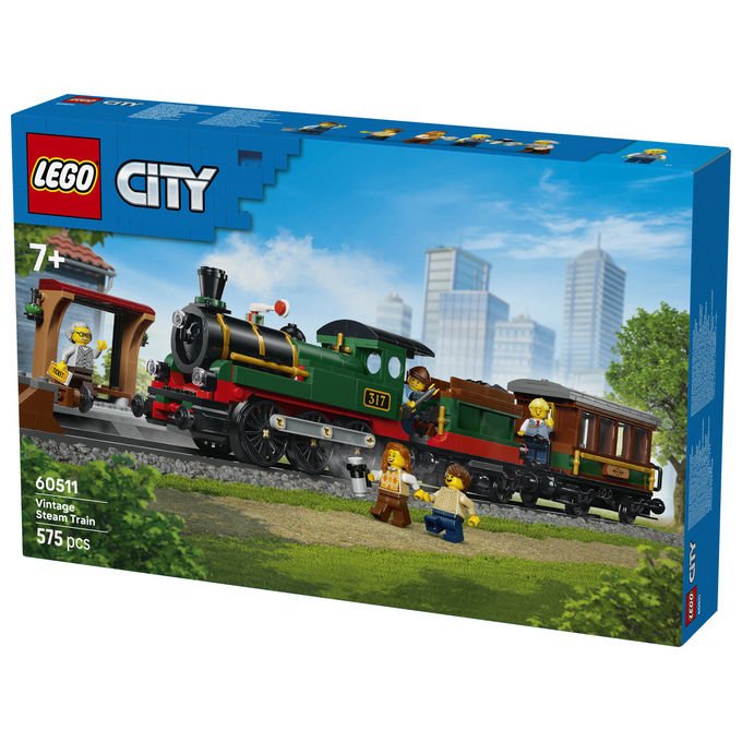 Lego 60511 City Treno a Vapore Vintage Set Costruibile 575 Pezzi 5 Minifigure per Bambini 7+