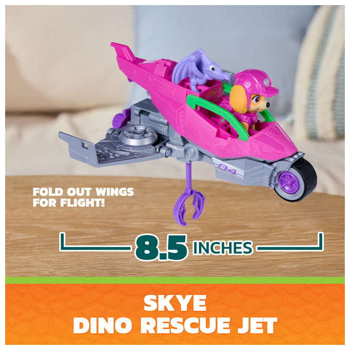 Paw Patrol 6075758 Skye Dino Rescue Jet con Ali Ripiegabili e Tenaglia Funzionante Personaggio Incluso colore Multicolore
