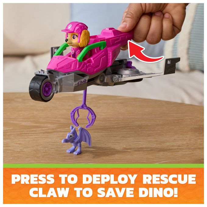 Paw Patrol 6075758 Skye Dino Rescue Jet con Ali Ripiegabili e Tenaglia Funzionante Personaggio Incluso colore Multicolore